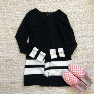 Black & White cardigan mid length size s